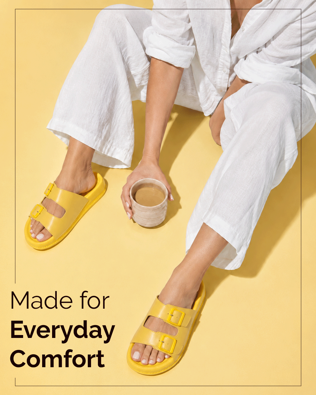 Chirpy Yella Women's Double Buckle Slide Sandals