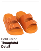 Chirpy Elora Women's Orange Double Buckle Slide Sandals