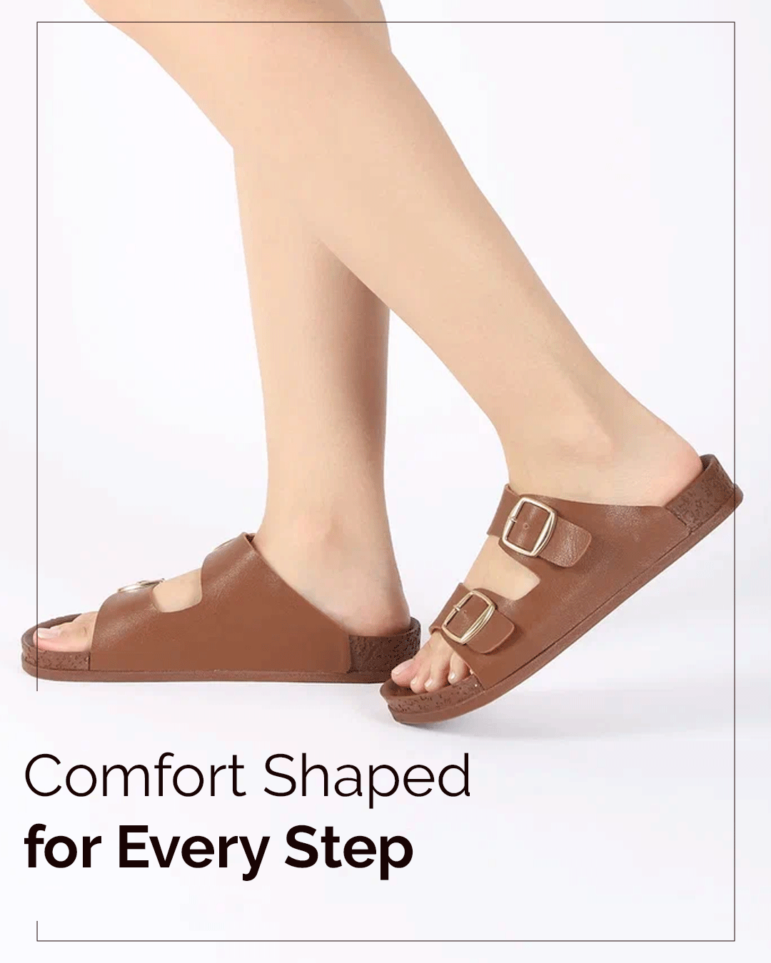 Chirpy Rusty Women's Double Buckle Slide Sandals