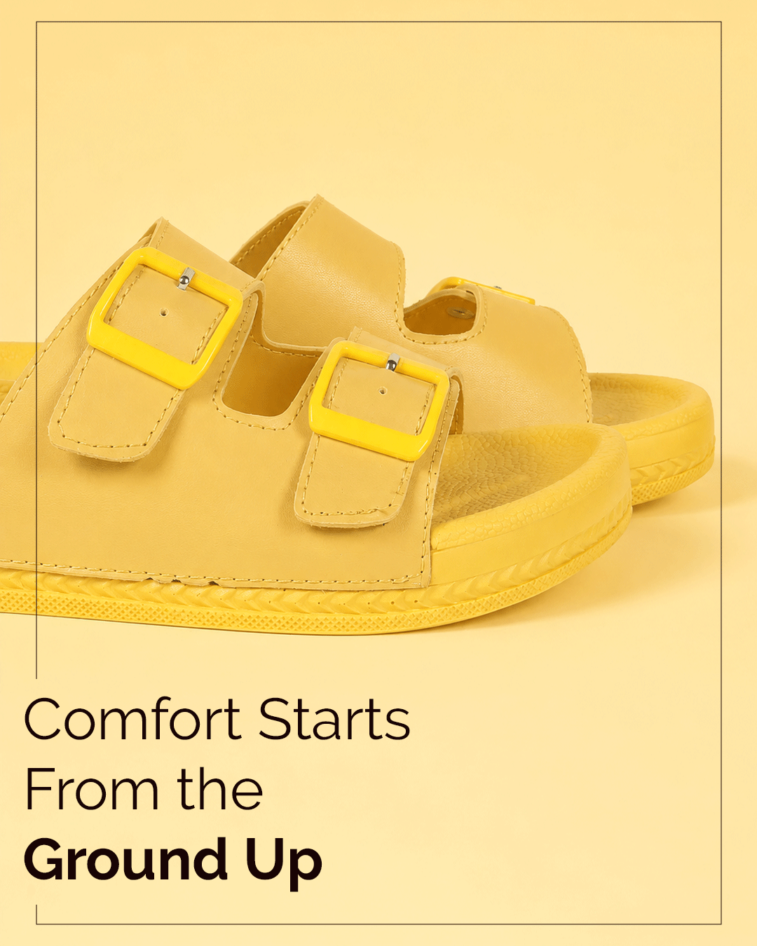 Chirpy Yella Women's Double Buckle Slide Sandals