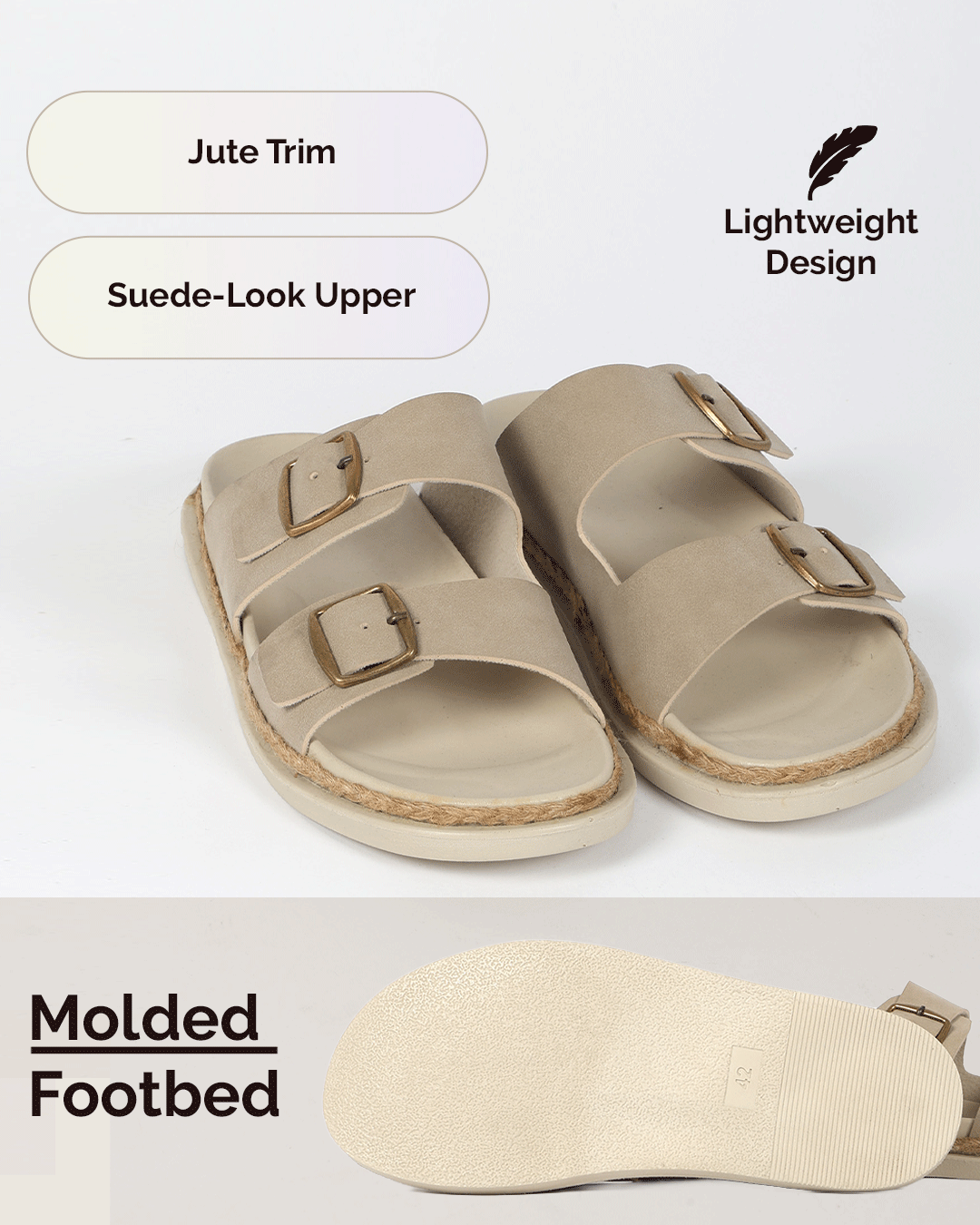 Chirpy Luca Men's Double Buckle Slide Sandals