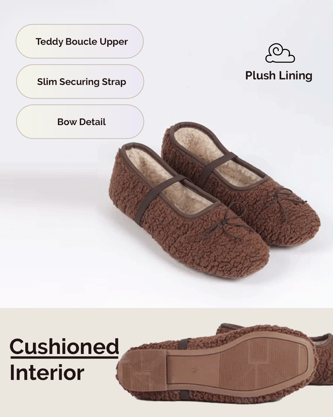 Chirpy Clara Women's Teddy Ballet Slippers