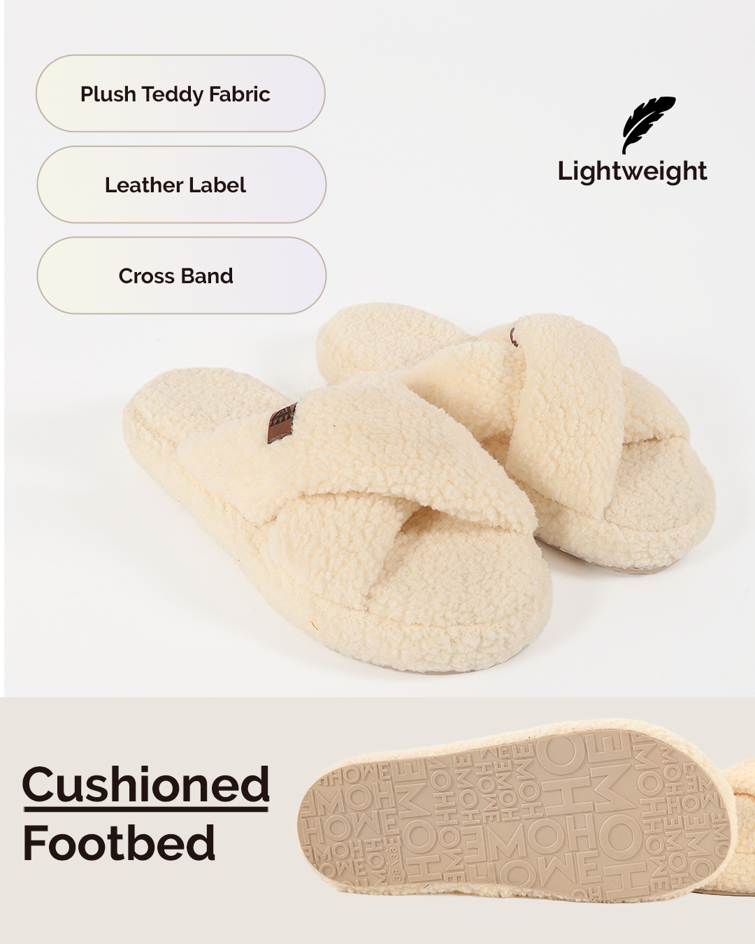Chirpy Jana Women's Cross-Band Plush Slippers