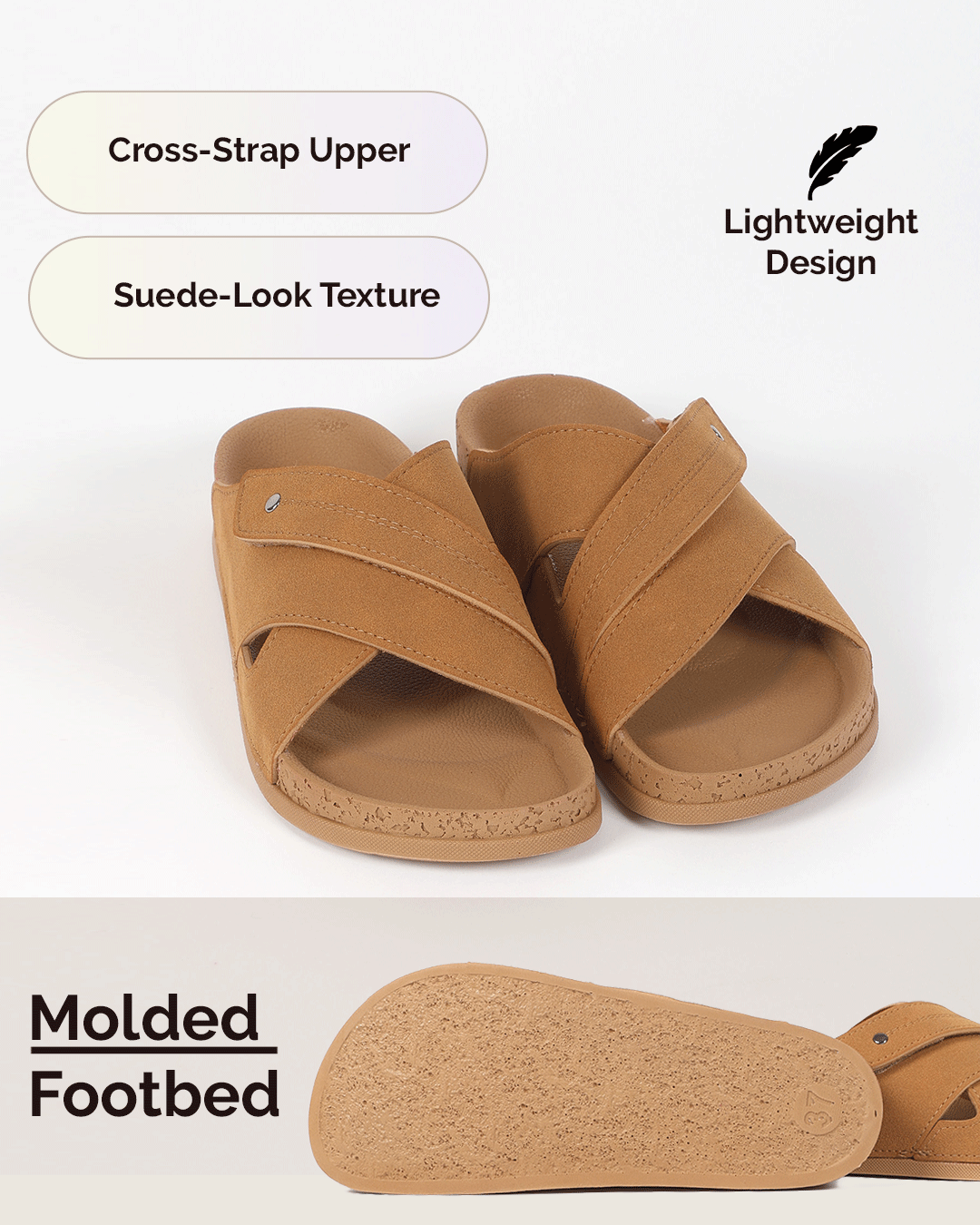Chirpy Clay Women's Cross-Strap Slide Sandals