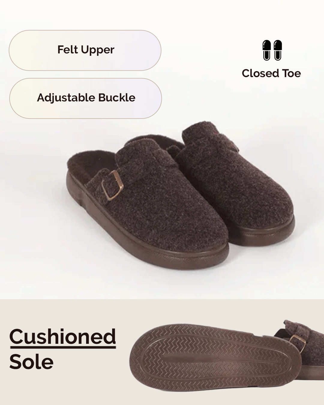 Chirpy Feltor Men's Felt House Slippers