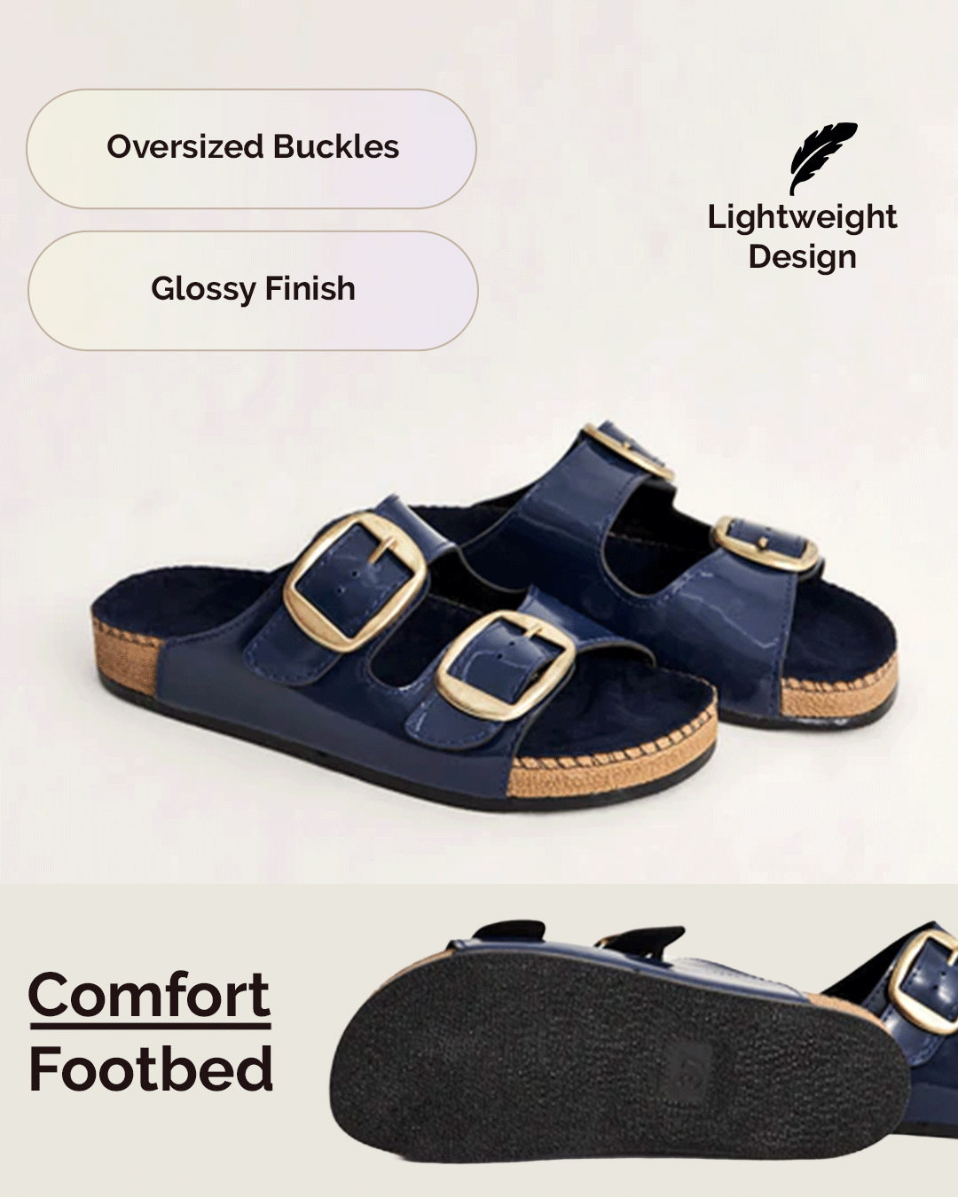 Chirpy Dora Women's Double-Buckle Slides
