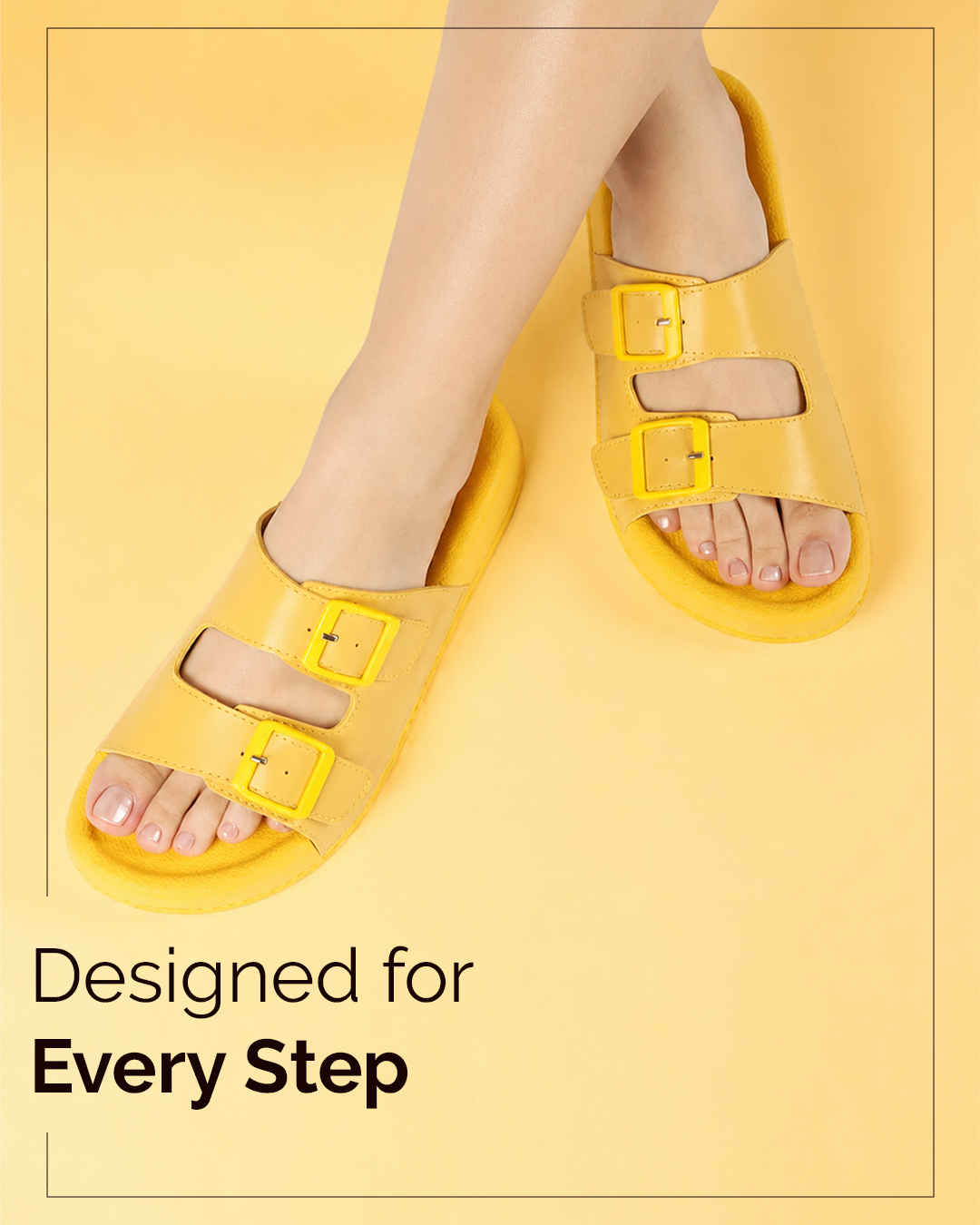 Chirpy Yella Women's Double Buckle Slide Sandals