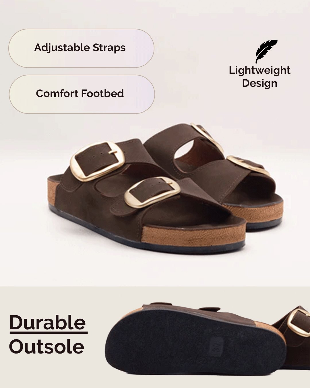 Chirpy Laura Women's Double Strap Footbed Sandals