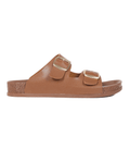 Chirpy Rusty Women's Double Buckle Slide Sandals - Brown