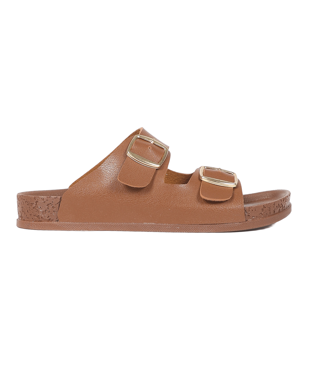 Chirpy Rusty Women's Double Buckle Slide Sandals - Brown