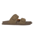 Chirpy Mavro Men's Double Buckle Slide Sandals - Dark Green