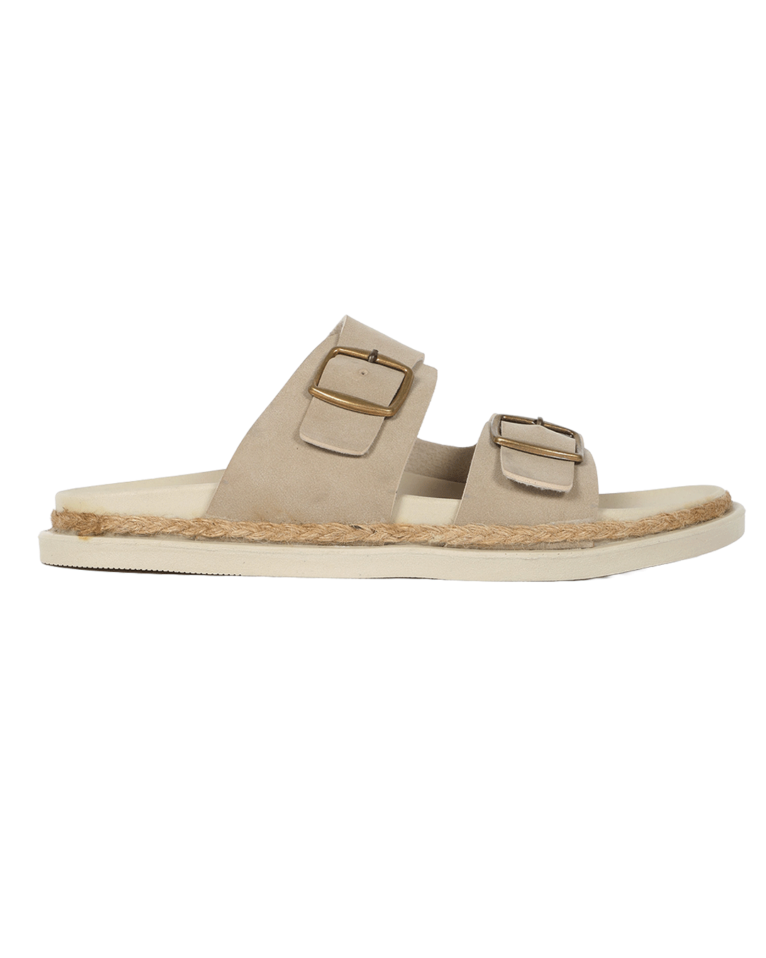 Chirpy Luca Men's Double Buckle Slide Sandals - Beige