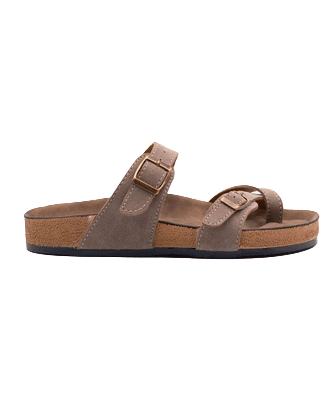 Chirpy Lillesol Women's Faux Suede Toe Post Sandals - Mink