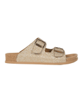 Chirpy Quinn Women's Double Buckle Slide Sandals - Gold