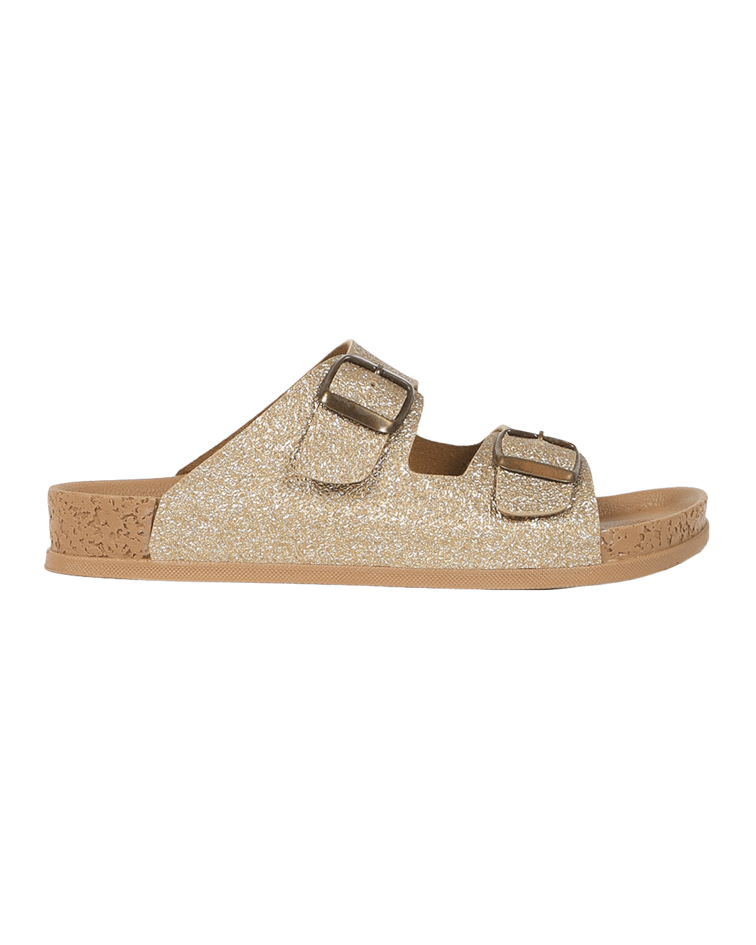 Chirpy Quinn Women's Double Buckle Slide Sandals - Gold