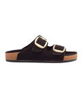Chirpy Laura Women's Double Strap Footbed Sandals - Black