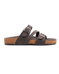 Chirpy Lenora Women's Three-Band Cross-Strap Sandals - Gray